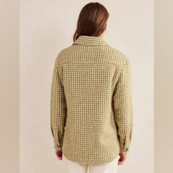 Boden Relaxed Wool Cotton Boucle Tweed Full Button Overshirt Shacket NWOT - Picture 3 of 16